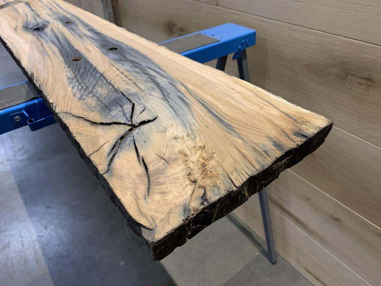 Eiken wagondelen / spoorwegplanken tafel 250cm