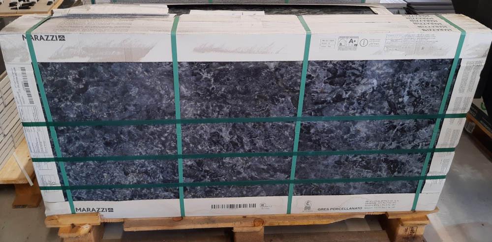 3035-286 donker blauwgrijze marmerlook tegels, glans 60x120 cm, nu voor