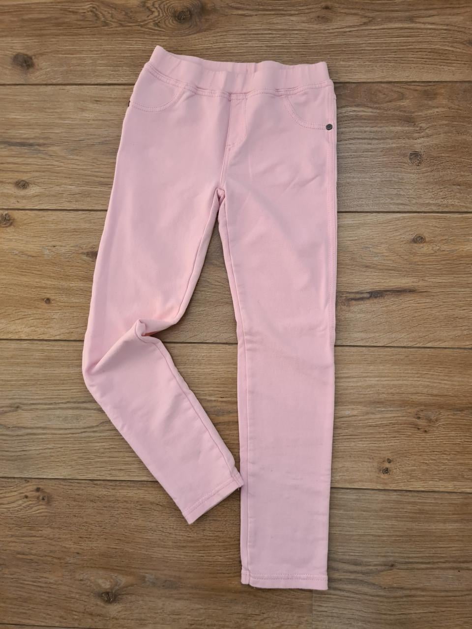3 roze leggings/treggings voor meisjes - Maat 122/128