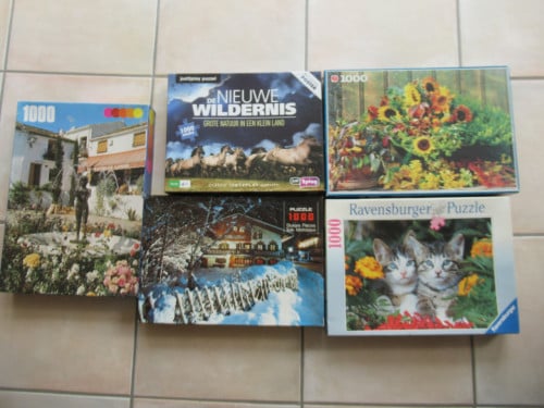 5 leuke volledige puzzels van 1000 stukjes