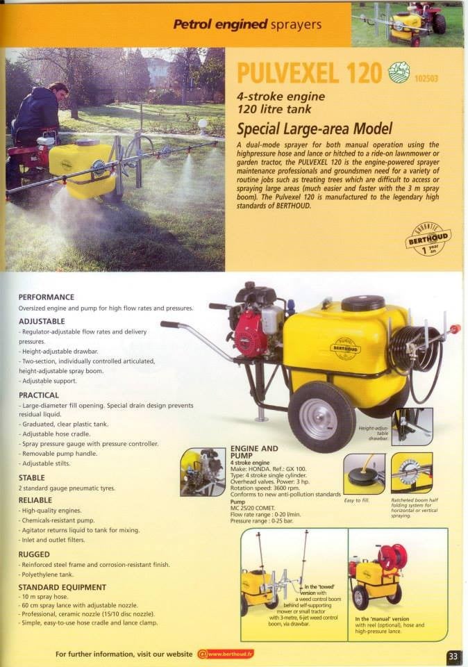 Te koop BERTHOUD 120 gewas spuitwagen