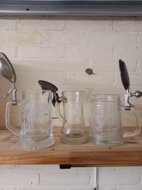 Glazen bierpullen 3 stuks