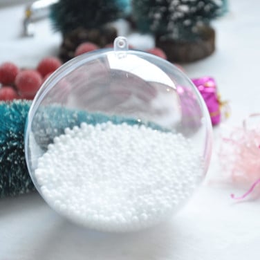 Kerst Transparante ballen 10 cm