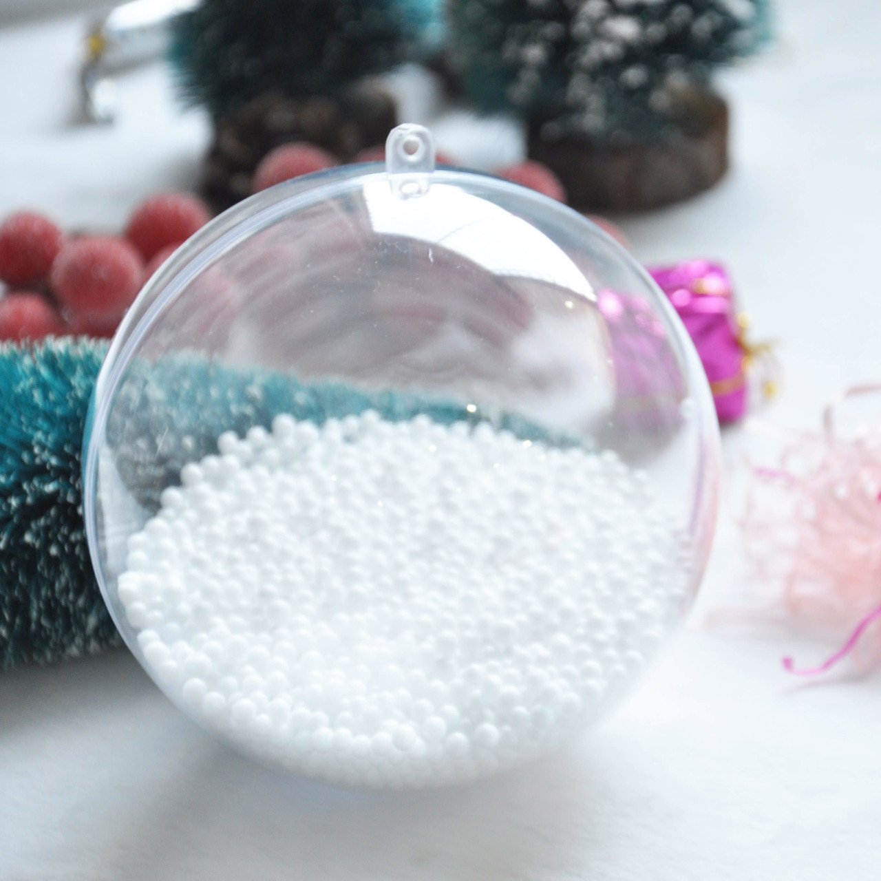 Kerst Transparante ballen 10 cm