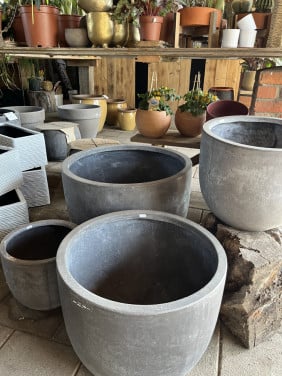 (Buiten) potten grijs, antraciet set van 4