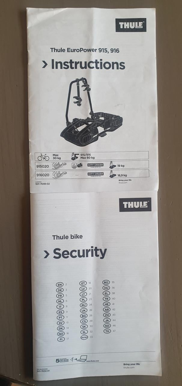 Thule fietsdrager  Gereserveerd