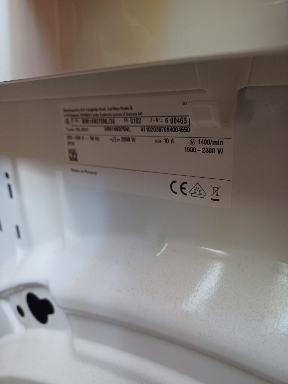 Siemens wasmachine WM14NO75NL