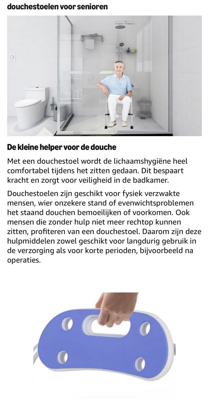 Opvouwbare douchestoel - nooit gebruikt- nieuw in doos