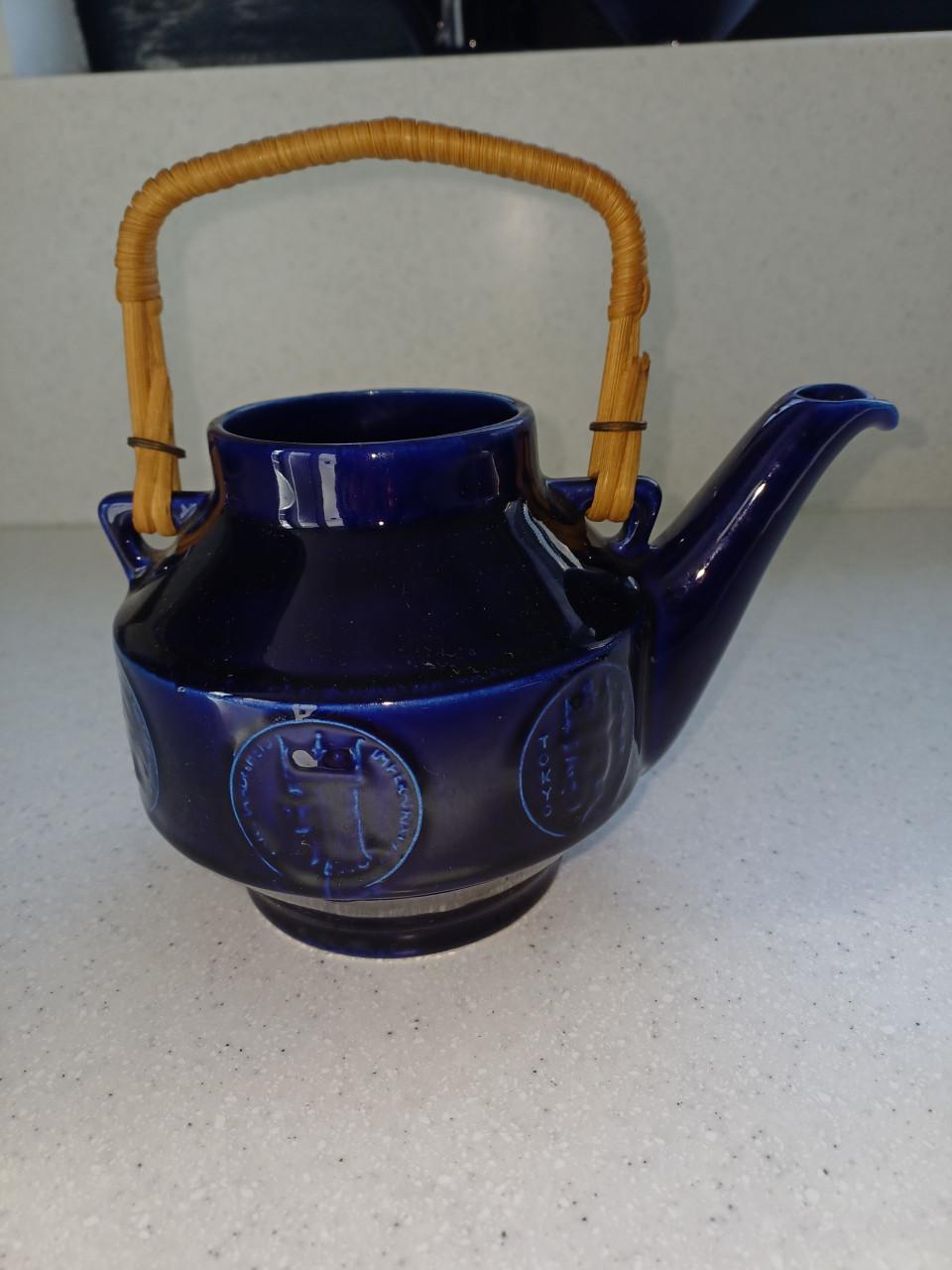 Kobaltblauw theesetje Van Nelle