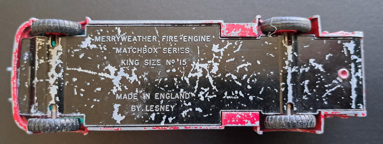 MATCHBOX KING SIZE nr. 15 - Merryweather brandweerwagen - 15 cm lang