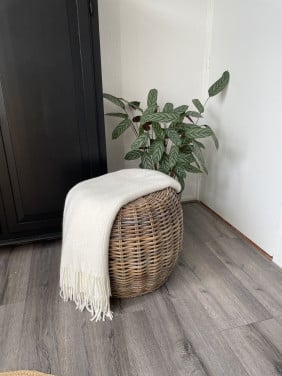 Poef/bijzettafel zwaar rotan