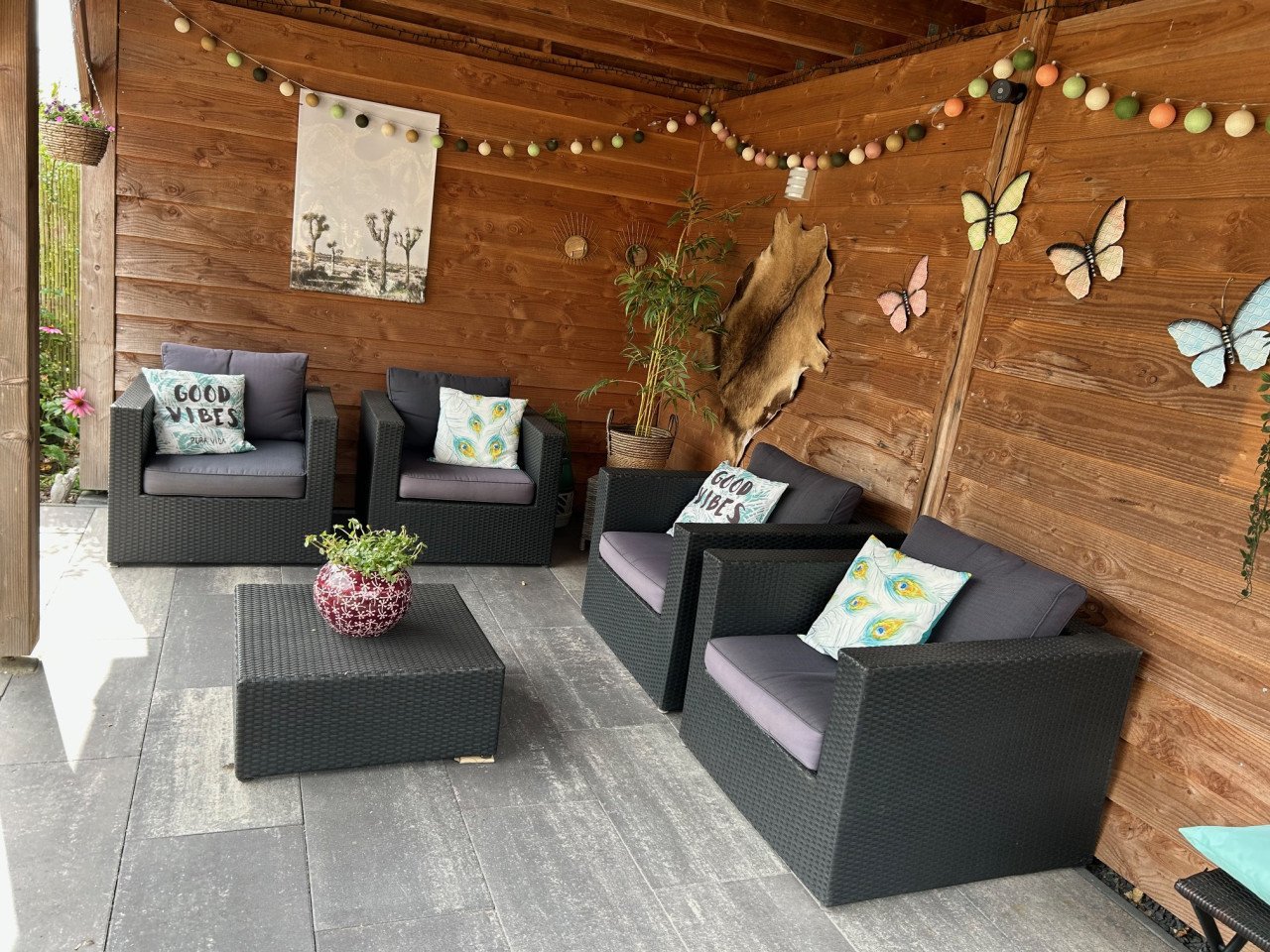 Tuinset 4 stoelen en tafel