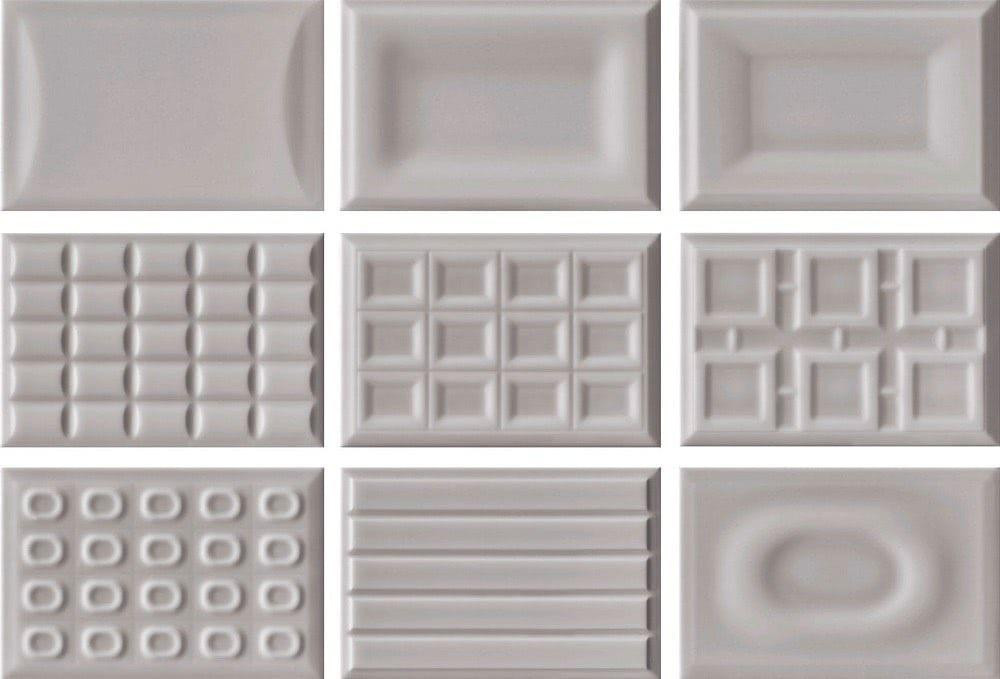 3035-178 ca 5,68 m² decortegels met relief, grijs, 12x18 cm