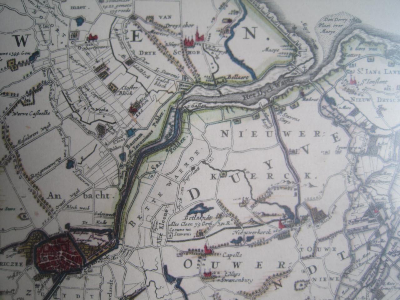 Oude landkaart Schouwen 1600