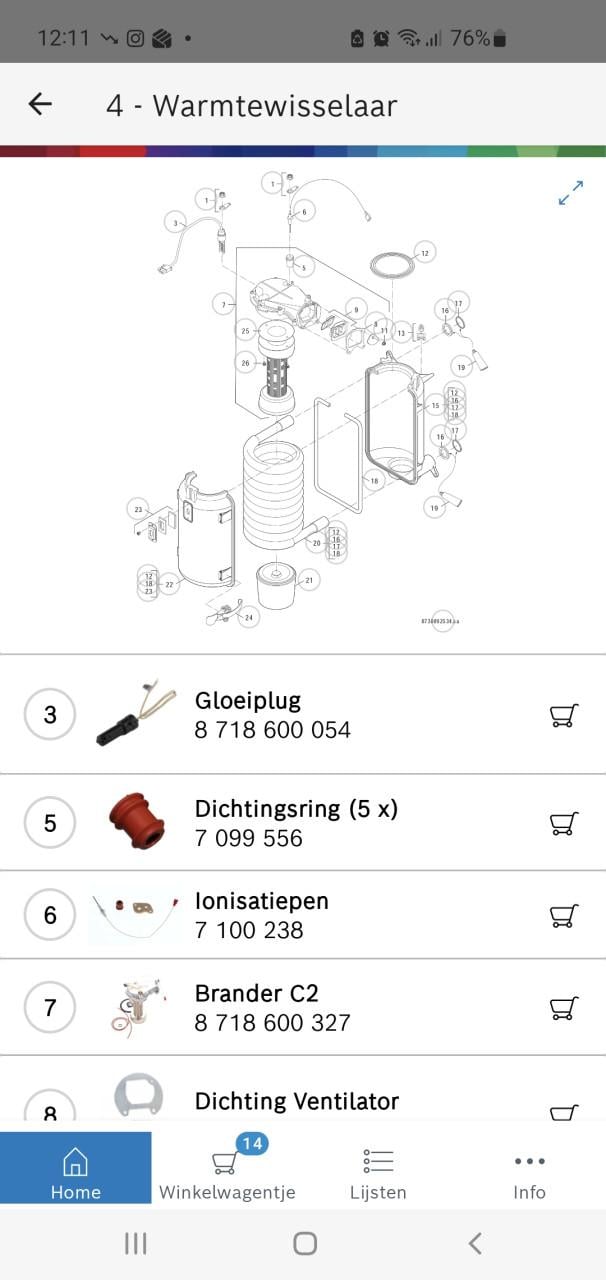 Nefit Smartline HRC24 Onderdelen 2003-08 UBA 52751..