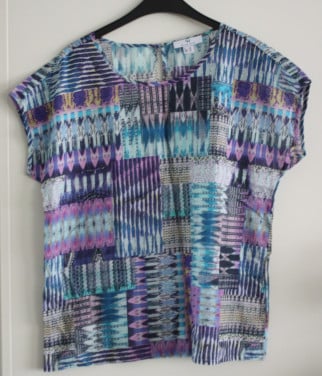 Dun shirt blauw pars patroon  maat 40