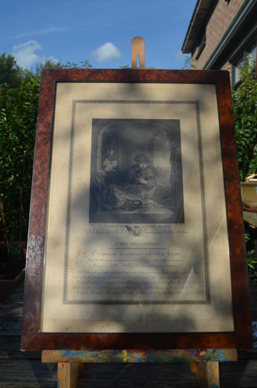 Franse gravure 'La Vendeuse de Maree' circa 1786