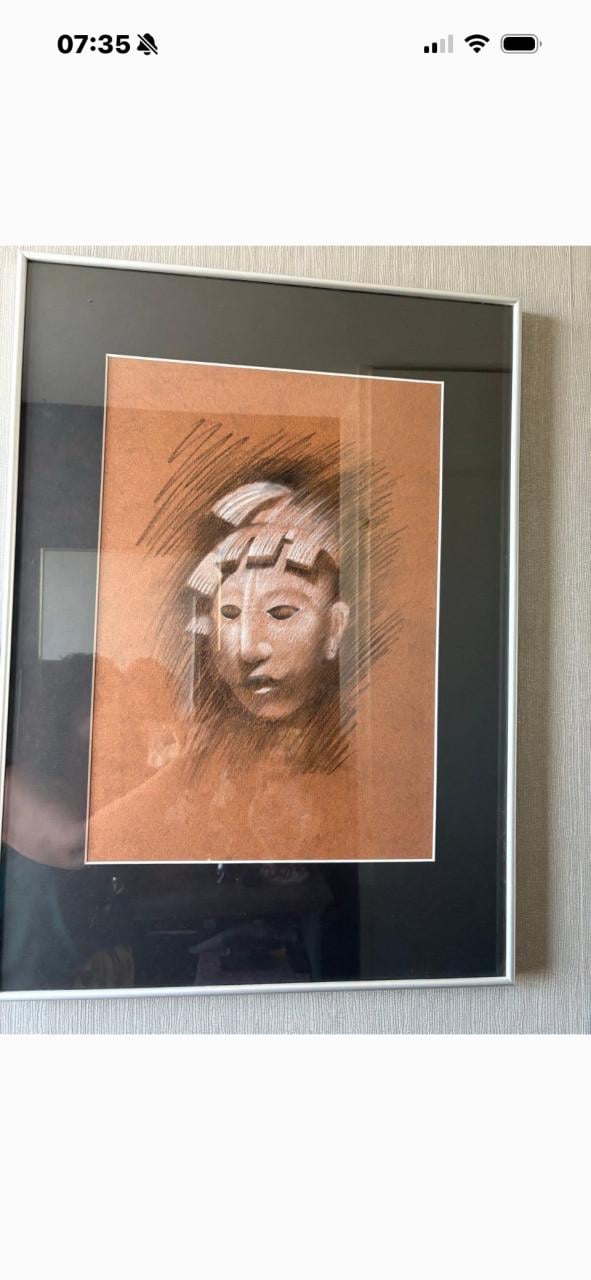 2  ingelijste Etsen van de Maja-cultuur