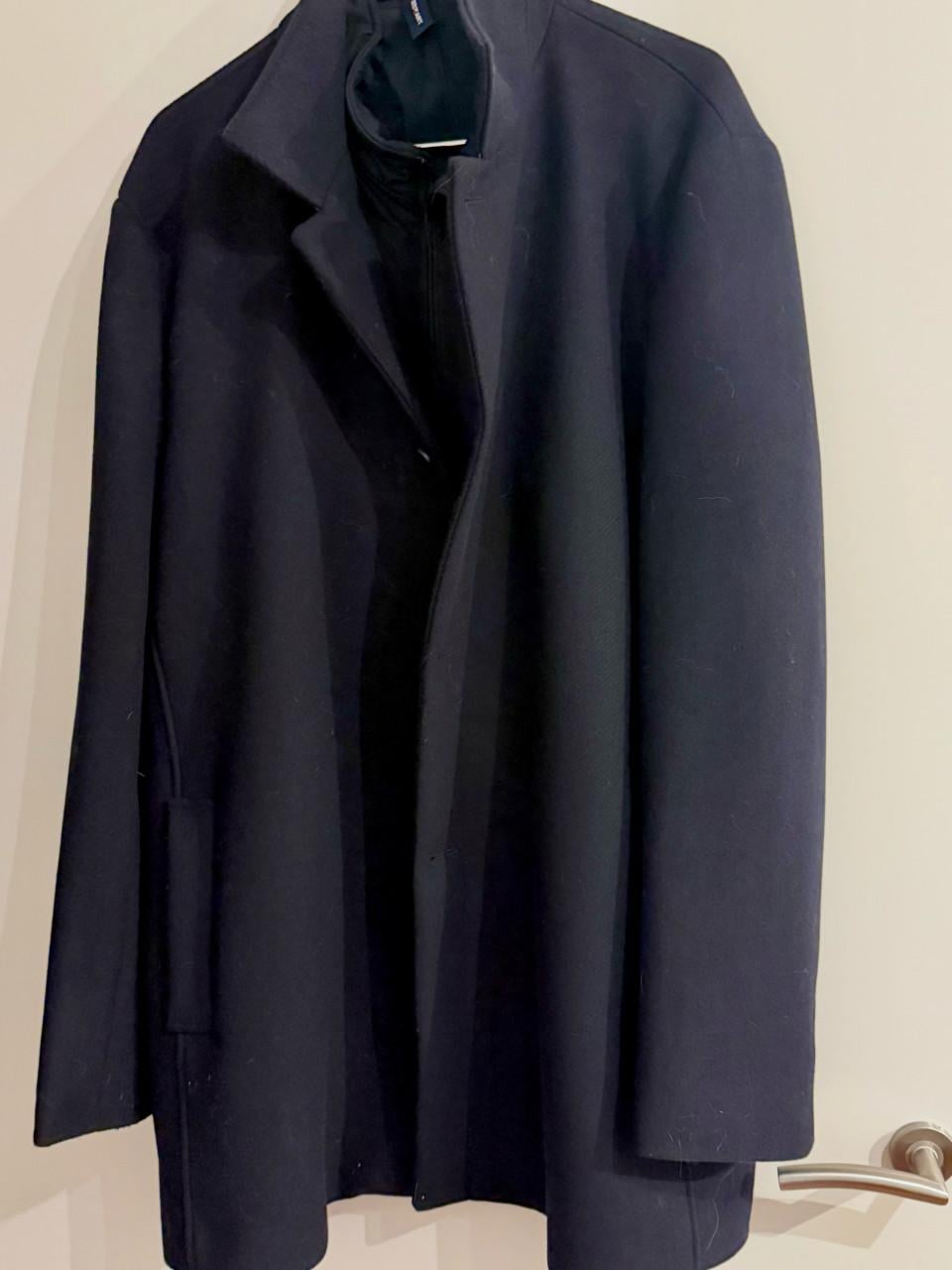 STATE OF ART heren mantel halflang, 4xl (60/62) donkerblauw, wol