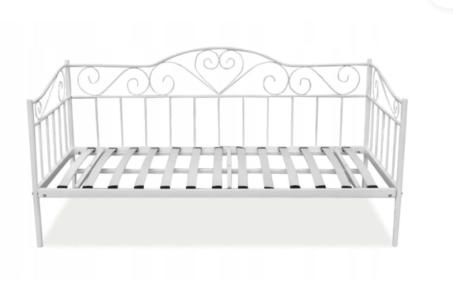 Bedbank wit metaal 90x200