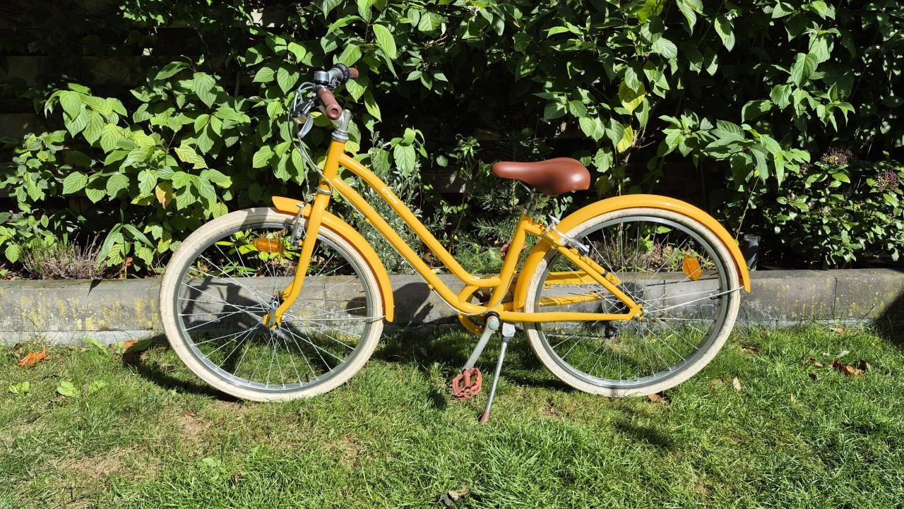 Fiets geel, citybike, moutainbike, meisjesfiets, 24" Btwin