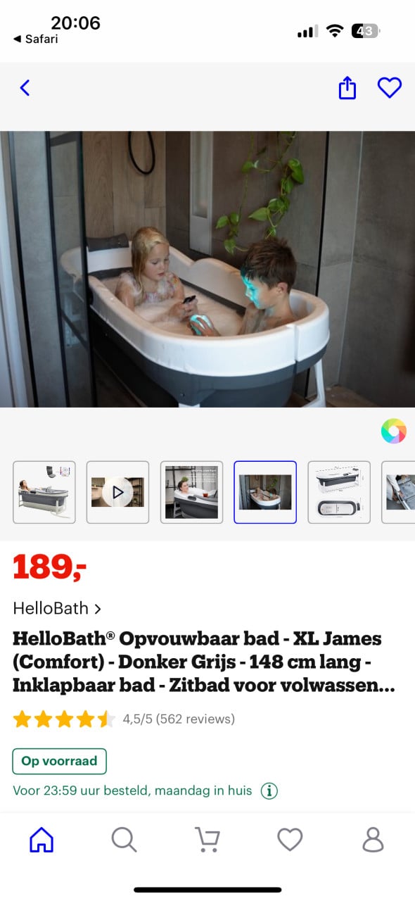 Opvouwbaar bad / HelloBath - In Nieuwstaat