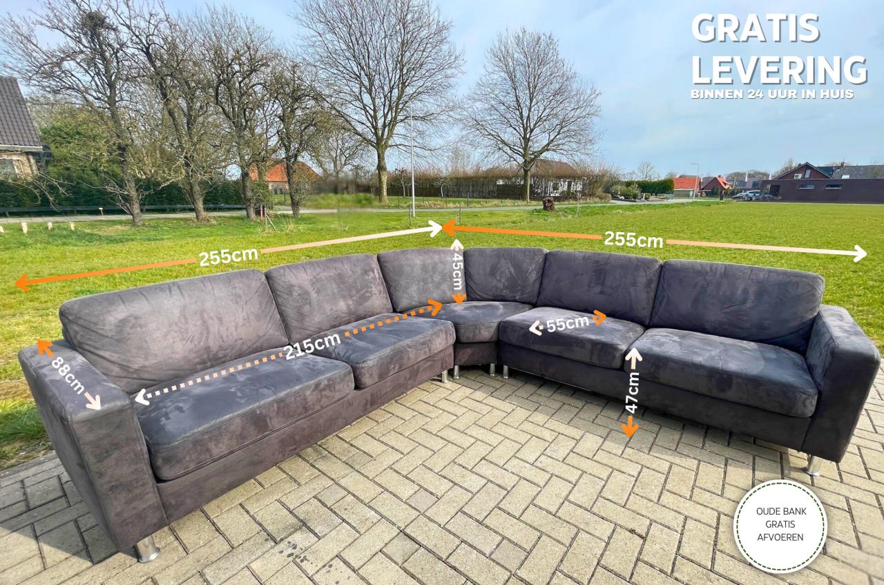 GRATIS LEVERING HEEL NL Mooie Grote Stoffen Hoekbank