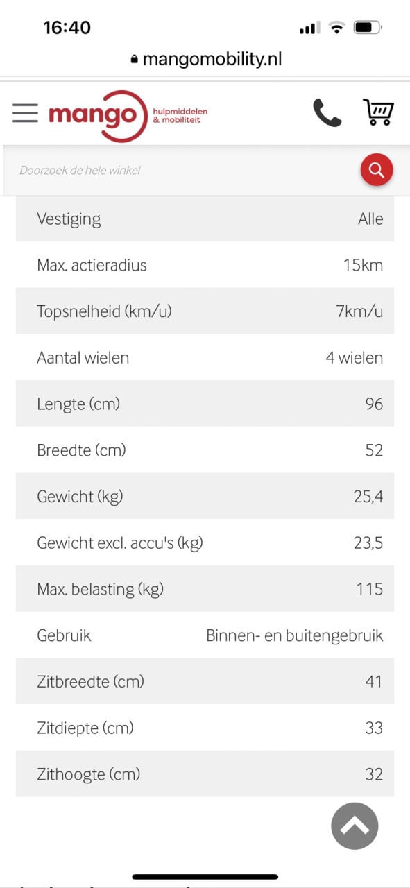Scootmobiel opvouwbare