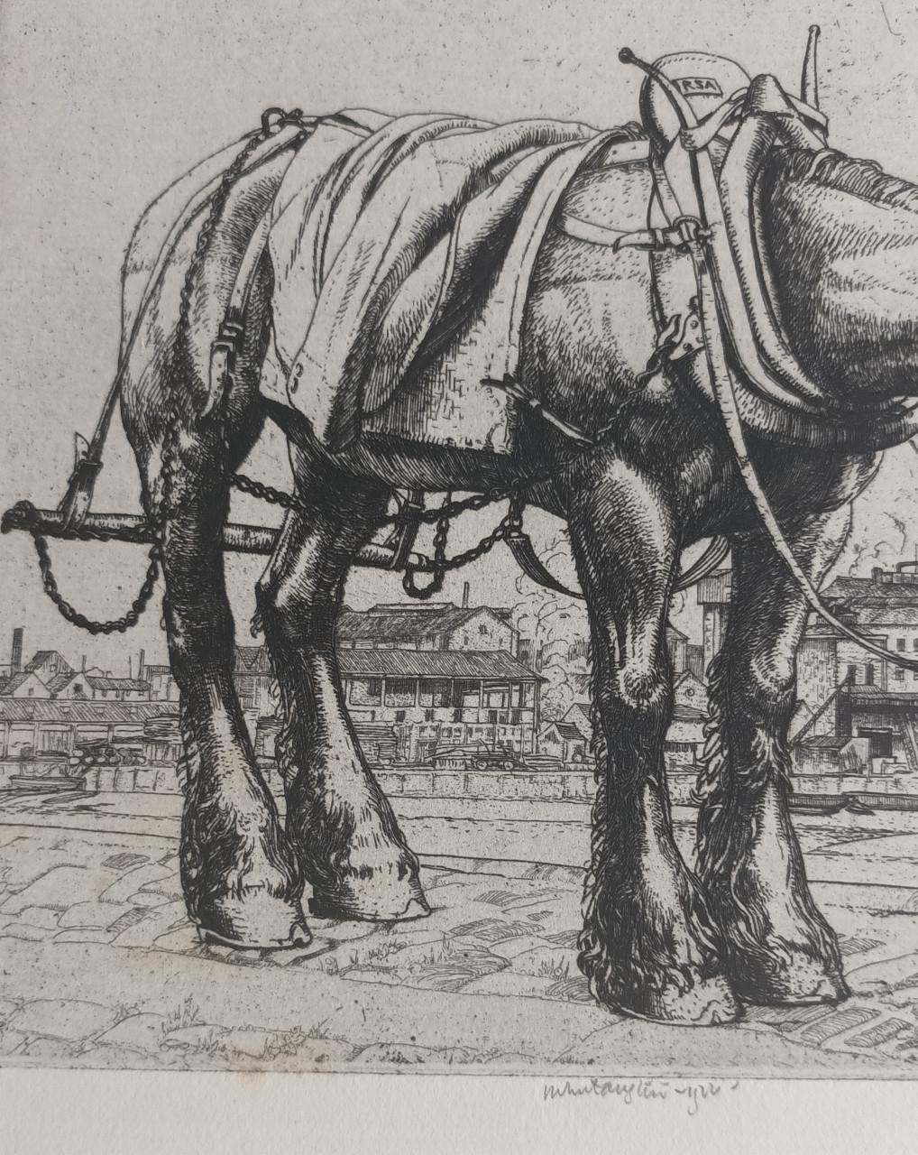 Handgesigneerde pracht ets van 1922 door Robert Sargent Austin