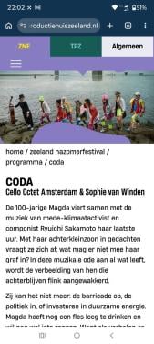 Twee tickets voor ZNF Coda 3 sept