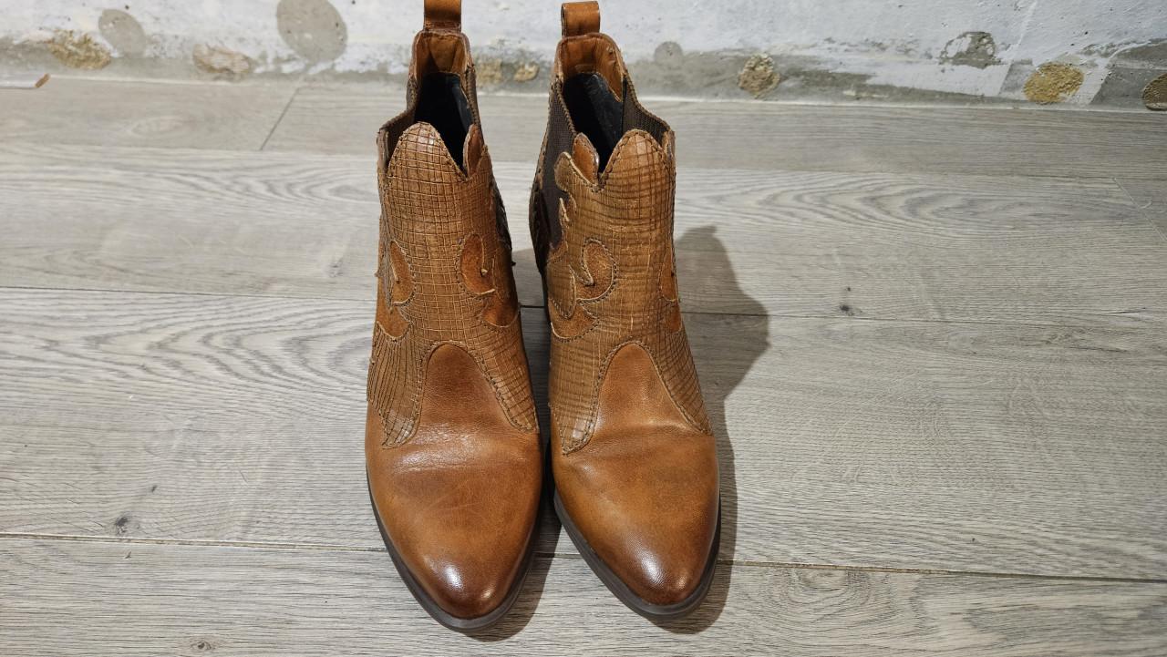 Mjus Leren Enkellaarsjes Western Maat 41