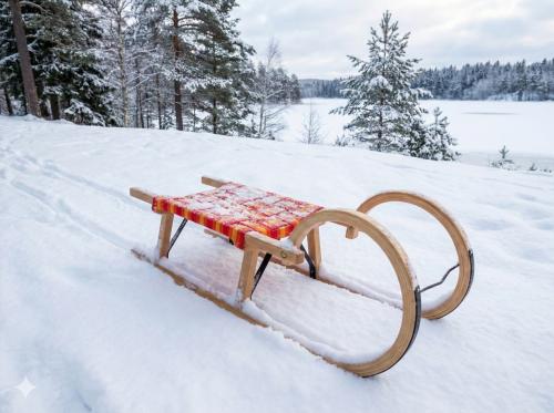 Slee hout / houten slede Alpen