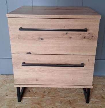 Nachtkastje Saturn Eiken/Zwart 2x