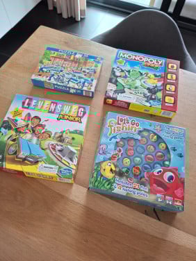 4 leuke kinderspellen o.a: monopoly en levensweg