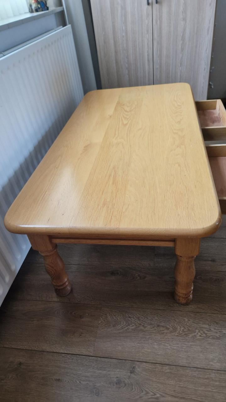 Salontafel blank eiken met 2 lades