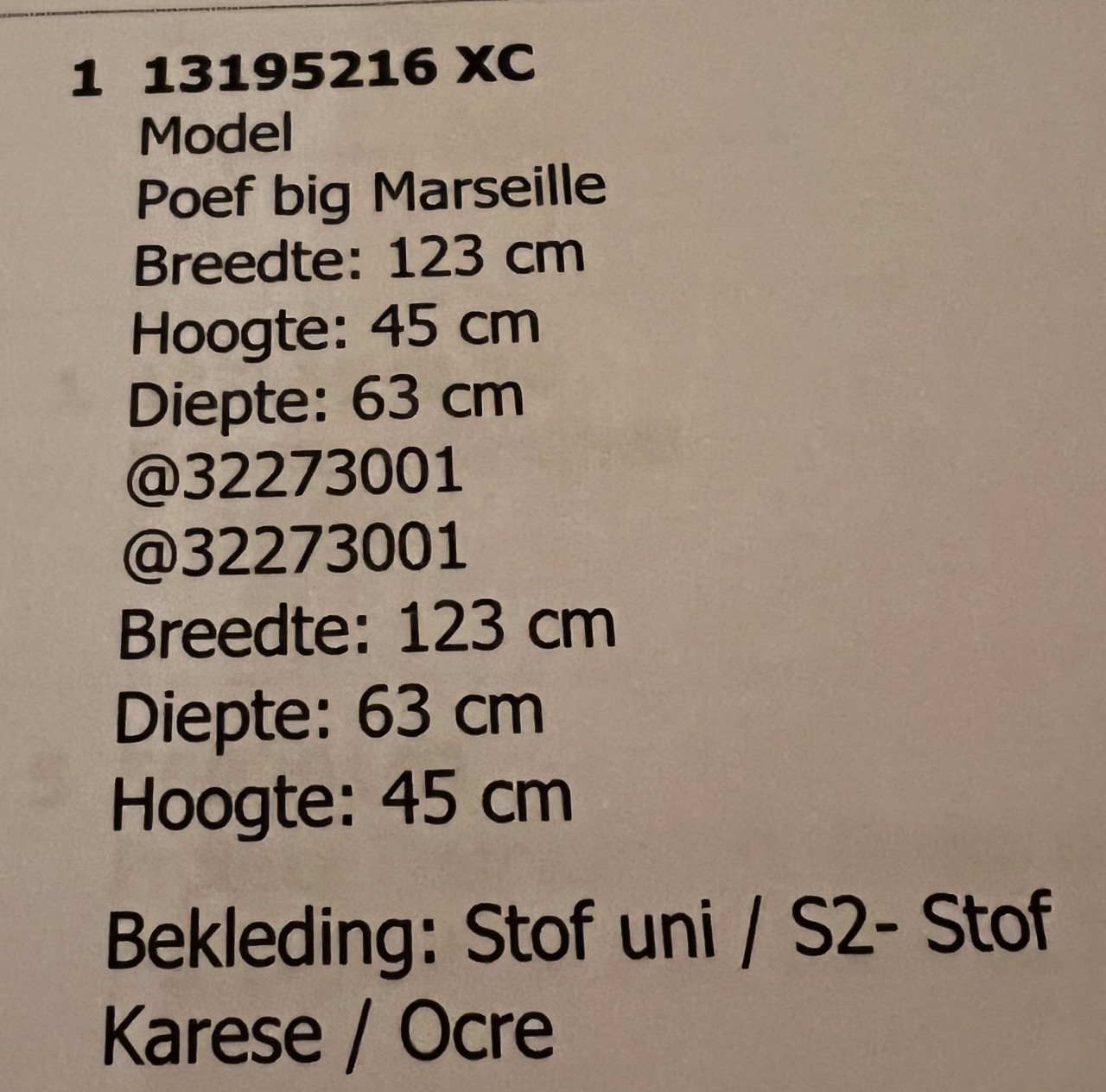 Bank 4zits Marseille Henders & Hazel incl poef