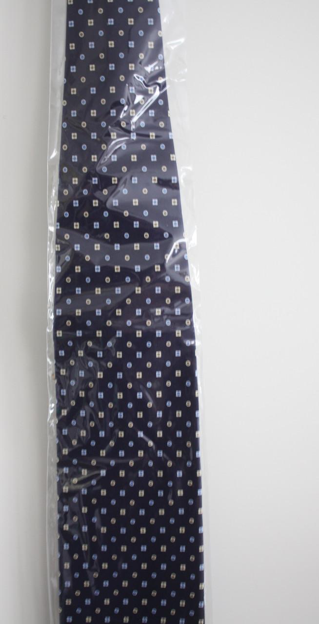 Nieuwe stropdas donkerblauw  met patroon ronde