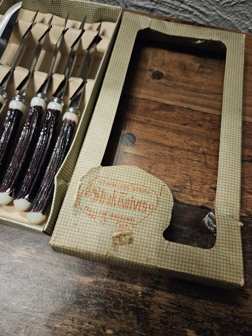 Vintage Steakmessen Set - Roestvrij Staal, Hertenhoorn