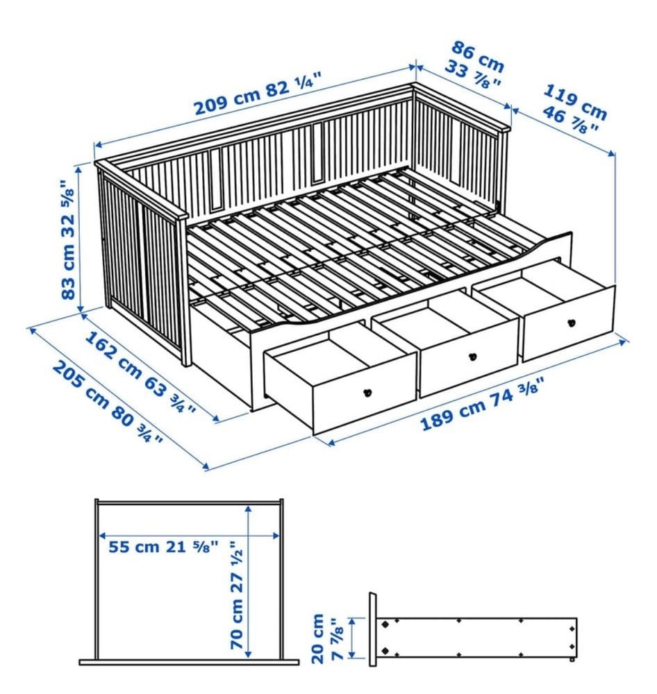 HEMNES Bed (met 3 lades (IKEA))