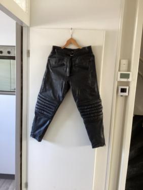 Leren motor broek