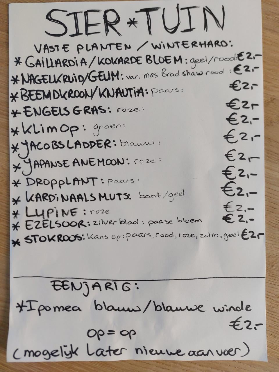 UITVERKOOP CUCAMELON / Te koop: SIERTUIN + MOESTUIN PLANTEN BIJ DE VOORDEUR