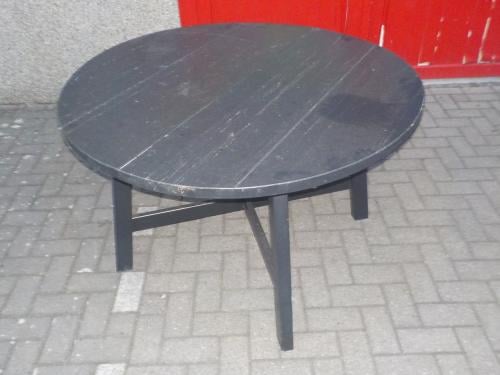 Ronde zwarte eettafel diameter 120 cm in goede staat