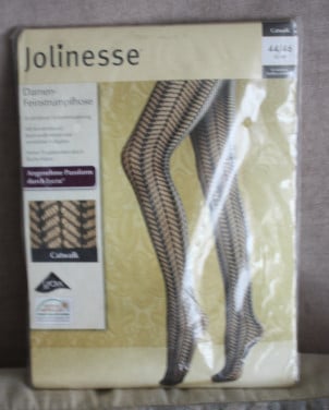 Zwarte panty patroon  maat 44-46