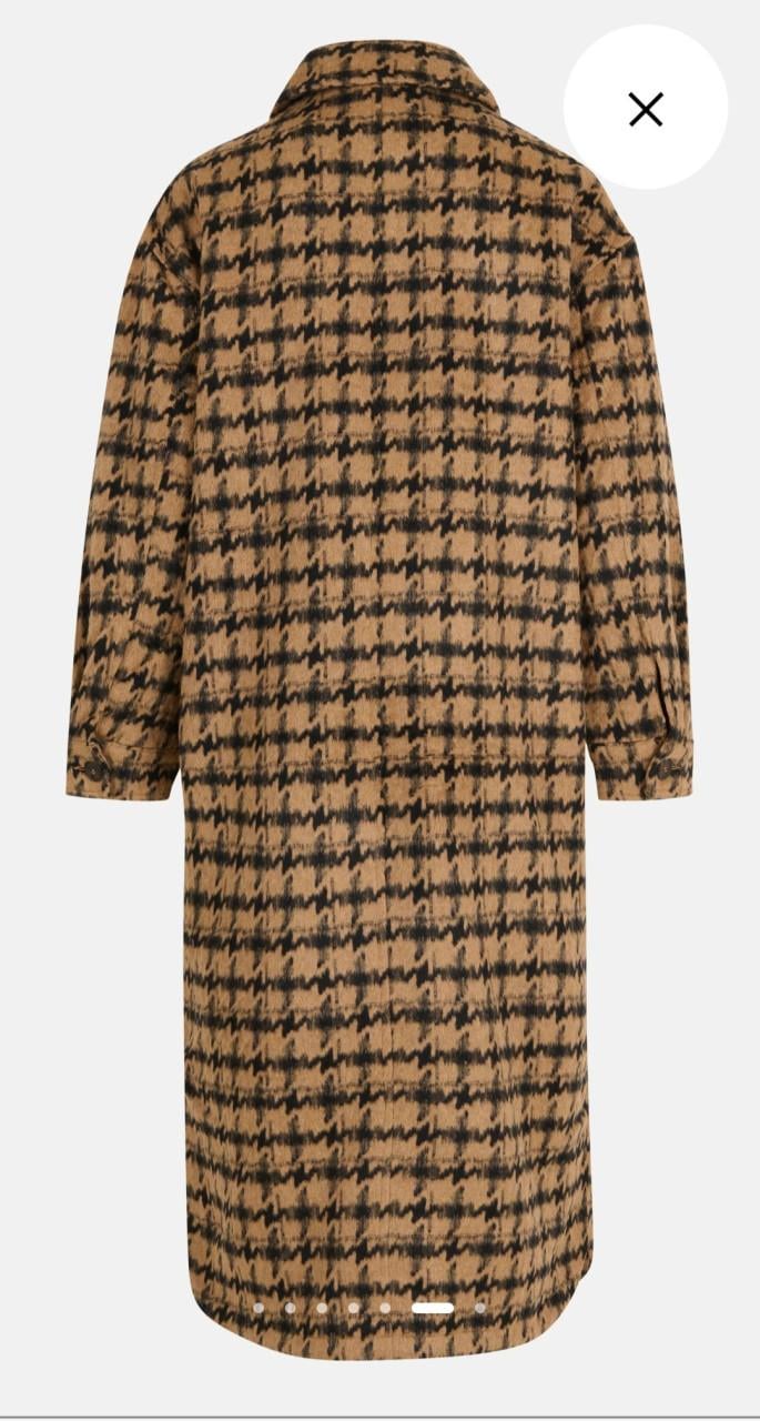 Eksept van Shoeby camel/zwarte pied de poule winterjas Maat L