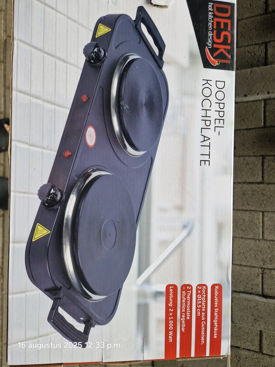 Elektrische kookplaat 2 pans