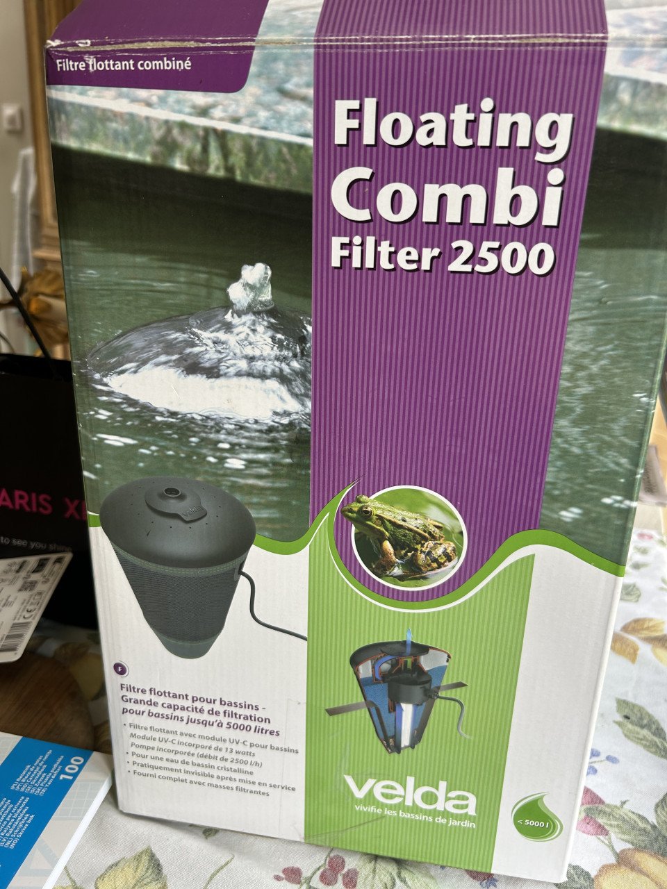 Te koop velda floating 2500 drijvend filter voor vijvers tot 5000 l