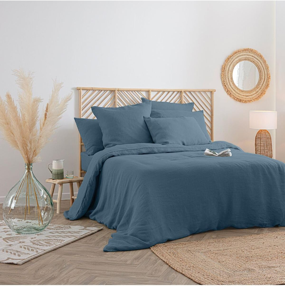 100% linnen dekbedovertrek 240x220 Teal