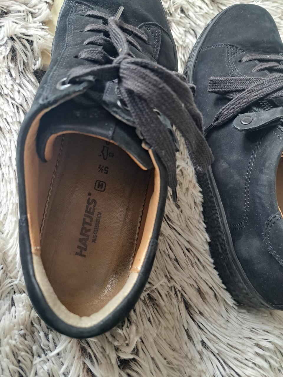 Schoenen HARTJES 38,5 H  (breed) Zwart Suede