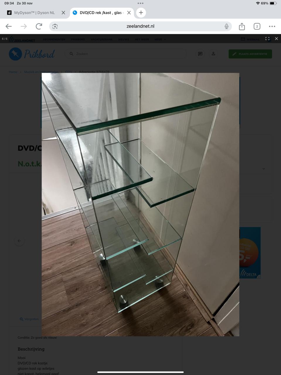 CD/ DCD rek/ kast op wieltjes