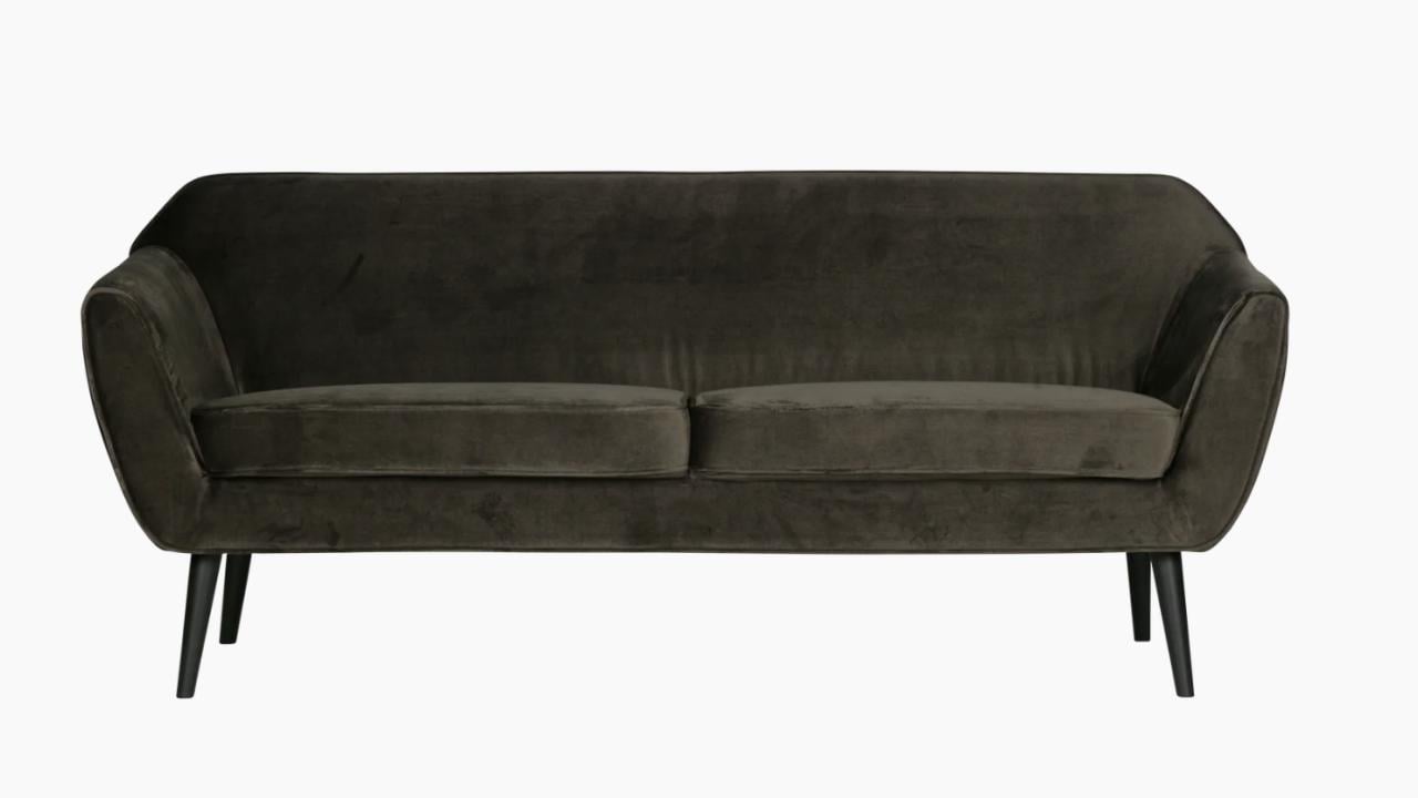 Woood Rocco 2,5-zits bank in het zwart